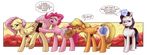  2017 applejack_(mlp) blur_(disambiguation) censored cowboy_hat dialogue english_text equine fluttershy_(mlp) friendship_is_magic hat horn horse mammal my_little_pony pegasus pinkie_pie_(mlp) pony rarity_(mlp) saturdaymorningproj text unicorn wings 