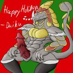  animal_genitalia anthro anthrofied barbed_penis candy candy_cane daikuhiroshiama food genital_slit holidays kommo-o male nintendo penis pok&eacute;mon pok&eacute;mon_(species) slit solo video_games 