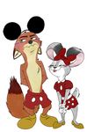  2017 anthro black_nose blush bow canine charliebarkinq chest_tuft clothed clothing disney dress duo edit embarrassed eyes_closed fangs female footwear fox fur green_eyes halloween holidays judy_hopps lagomorph male mammal nick_wilde rabbit shoes shorts simple_background smile standing teeth tongue tongue_out topless tuft white_background zootopia 