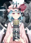  bat_wings blonde_hair blue_eyes blue_hair braid camera cover hat hood hood_up izayoi_sakuya light_smile long_hair looking_at_viewer maid_headdress mob_cap multiple_girls necktie red_eyes remilia_scarlet rolleiflex sakuraba_yuuki short_hair silver_hair smile touhou twin-lens_reflex_camera twin_braids vest wings 