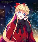  :d aino_minako amick_(americanomix) artist_name bishoujo_senshi_sailor_moon black_bow blonde_hair blue_eyes blush bow bowtie cityscape coat earrings hair_bow half_updo heart jewelry long_hair looking_at_viewer multicolored multicolored_eyes night open_mouth red_bow smile solo symbol-shaped_pupils very_long_hair watermark web_address winter winter_clothes winter_coat 