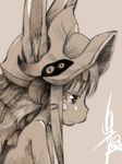  animal_ears furry gofu greyscale hat made_in_abyss monochrome nanachi_(made_in_abyss) profile solo whiskers 
