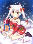  animal_ears chibi christmas dress megane tail xiaosamiao 