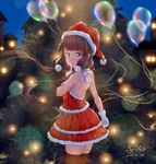  artist_name backless_dress backless_outfit balloon bangs bare_shoulders black_hair black_legwear blend_s blush bow christmas christmas_tree closed_mouth commentary_request dated dress eyebrows_visible_through_hair finger_to_mouth from_side gloves hair_ornament hat house long_hair looking_at_viewer looking_to_the_side low_twintails md5_mismatch night night_sky ogs_(orgasm88) outdoors purple_eyes red_dress red_hat sakuranomiya_maika santa_costume santa_hat shoulder_blades shushing signature sky smile solo thighhighs transparent twintails very_long_hair white_bow white_gloves window zettai_ryouiki 