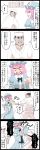  1girl 5koma black_border border bow comic hat highres jetto_komusou kodoku_no_gourmet open_mouth saigyouji_yuyuko speech_bubble touhou 