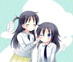  ^_^ blush cheek_poking closed_eyes imae_megumi kuroki_tomoko multiple_girls necktie poking saku_usako_(rabbit) school_uniform watashi_ga_motenai_no_wa_dou_kangaetemo_omaera_ga_warui! 