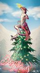  2017 anal christmas christmas_tree digital_media_(artwork) dinosaur dragon erection gift hizathri_(species) holidays lizard male masturbation open_mouth penis raptor reptile salireths sarcolopter scalie solo theropod toying_self tree 