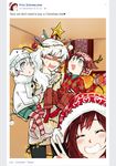  alternate_universe angry child christmas couple facebook family hat if_they_mated ips_cells kuma_(bloodycolor) mother_and_daughter multiple_girls ruby_rose rwby salute santa_hat stress two-finger_salute v weiss_schnee wife_and_wife yuri 