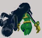  asui_tsuyu butt clothing female gloves hair human human_only long_hair mammal my_hero_academia not_furry solo susfishous 