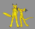  darkdoomer digimon nintendo patachu pikachu pokemon renamon 