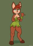  2019 anthro arwokom breasts clothed clothing elora faun female leafs mammal smile solo spyro_the_dragon standing teeth thick_thighs video_games welcoming 