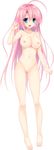  absurdres ahoge ass_visible_through_thighs barefoot blue_eyes breasts collarbone eyebrows_visible_through_hair full_body highres hoshikawa_teru large_breasts long_hair maho_x_roba_-witches_spiritual_home- nanaroba_hana navel nipples no_pussy nude official_art open_mouth pink_hair solo standing transparent_background 