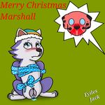  anus canine christmas cub dog duo everest_(paw_patrol) eyiles-jacky_(artist) female feral gift holidays mammal marshall_(paw_patrol) paw_patrol pussy young 