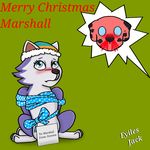  canine christmas cub dog everest_(paw_patrol) eyiles-jacky_(artist) feral gift holidays mammal marshall_(paw_patrol) paw_patrol young 