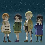  bags_under_eyes clothes_around_waist duffel_coat freckles hands_in_pockets kneehighs kuroki_tomoko lineup loafers long_skirt loose_socks multiple_girls scarf shoes skirt socks sweater_around_waist tamura_yuri tanaka_mako watashi_ga_motenai_no_wa_dou_kangaetemo_omaera_ga_warui! yatsuo yoshida_masaki 