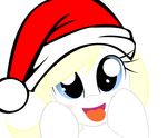  aryanne aryanne_(character) blonde_hair blue_eyes blush christmas cute earth_pony equine fan_character fur hair hat holidays horse mammal my_little_pony open_mouth pony santa_hat smile white_fur 