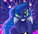  2017 blue_eyes crown equine eyelashes female feral friendship_is_magic grin horn horse mammal my_little_pony pencils_(artist) pony princess_luna_(mlp) smile solo winged_unicorn wings 