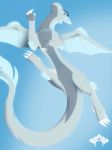  2018 ambiguous_gender antennae blue_eyes blue_fur claws dragon female feral fur grey_scales pepper_pearlhoarder_(character) scales simple_background solo wawor wings 
