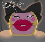  animate_inanimate big_lips bow female lips looking_at_viewer mcnasty mimic mimic_chest pink_eyes pink_lips solo 