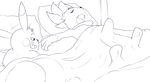  anthro bed digital_drawing_(artwork) digital_media_(artwork) duo erection ero_(character) eroborus eyes_closed grin line_art looking_at_penis lying male male/male mammal monochrome morning_wood naughty_face nintendo on_back on_bed on_front open_mouth penis pikachu pillow pok&eacute;mon pok&eacute;mon_(species) rodent sleeping smile tenting under_covers video_games weavile 