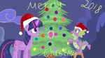  christmas christmas_tree friendship_is_magic hat holidays jbond my_little_pony postcard santa_hat spike_(mlp) text tree twilight_sparkle_(mlp) 