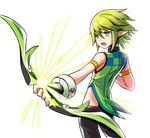  :o april_fools armlet artist_request black_gloves black_pants bow_(weapon) cowboy_shot elsword fingerless_gloves genderswap genderswap_(ftm) gloves green_eyes green_hair highres holding holding_bow_(weapon) holding_weapon male_focus multicolored_shirt open_mouth pants pointy_ears ranger_(elsword) rena_(elsword) solo transparent_background weapon 