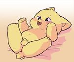  anthro baby balls blush butt canine child cub dog felynart flaccid lying male mammal pacifier penis slightly_chubby solo spread_legs spreading uncut young 