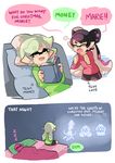  a_christmas_carol aori_(splatoon) bed bedroom book christmas coat comic cousins domino_mask english ghost highres hotaru_(splatoon) inkling mask merry_christmas multiple_girls parody pillow pointy_ears sleeping speech_bubble splatoon_(series) splatoon_2 tentacle_hair winter_clothes wong_ying_chee zzz 