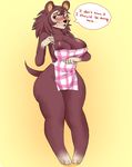 animal_crossing anthro apron barely_visible_genitalia blush breasts brown_eyes brown_fur clothing cute dialogue erect_nipples female fur hedgehog hi_res kiwifeline looking_at_viewer mammal naked_apron nintendo nipples pussy sable_able solo subtle_pussy sweat tight_clothing undressing unsure video_games 