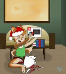  balls boxers_(clothing) canine christmas clothing coyote cub flaccid foreskin happy holidays male mammal muskiepup nintendo nintendo_switch penis poking_out shirt solo tank_top uncut underwear video_games wardrobe_malfunction young 