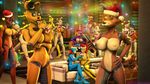  2017 3d_(artwork) animatronic anthro avian beak bear bird black_nose bonnie_(fnaf) bow_tie breasts candy candy_cane canine chica_(fnaf) chicken christmas christmas_tree clothing crossgender decorations detailed_background digital_media_(artwork) doctorpurple2000 fan_character female five_nights_at_freddy&#039;s five_nights_at_freddy&#039;s_2 five_nights_at_freddy&#039;s_world food fox foxy_(fnaf) freddy_(fnaf) funtime_foxy_(fnaf) funtime_freddy_(fnaf) fur gift group guitar hair hat hi_res holidays lagomorph lolbit_(fnaf) machine mammal mangle_(fnaf) musical_instrument nipples nude open_mouth orange_fur playing_guitar playing_music rabbit robot santa_hat sitting smile source_filmmaker tree video_games 