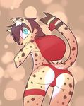  2017 anthro breasts butt cheetah christmas feline holidays looking_at_viewer looking_back mammal solo yukihyo 