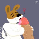  &lt;3 2017 anthro blush canine digital_media_(artwork) dog duo erection eyebrows eyes_closed faceless_male fellatio female fur holding_penis humanoid_penis jonsthaman lagomorph licking looking_pleasured male male/female mammal olive_(character) olive_the_other_reindeer oral pawpads penis penis_lick retracted_foreskin sex signature simple_background solo_focus tailwag tongue tongue_out uncut vein veiny_penis white_fur 