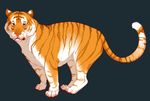 2015 digital_media_(artwork) feline feral fur green_eyes mammal orange_fur paws simple_background solo striped_fur stripes tiger uni white_fur 
