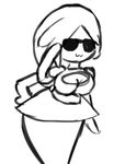  :3 big_breasts breasts clothed clothing cute dress eyewear female ghost hair monochrome not_furry quasi quasi-ghost simple_background sketch solo spirit sunglasses sweer-tomato tentacles white_background 