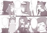  bite_mark blank_speech_bubble closed_eyes comic covering_mouth euryale evil_grin evil_smile facial_mark fate/grand_order fate_(series) forehead_mark grin hairband hand_over_own_mouth hands_on_own_cheeks hands_on_own_face heart imagining licking lolita_hairband looking_at_another medusa_(lancer)_(fate) monochrome multiple_girls multiple_persona o_o one_eye_closed open_mouth rider sample shaded_face siblings sisters smile sparkle speech_bubble stheno sui_(camellia) sweat yuri 