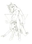  2005 all_fours anatomically_correct anatomically_correct_penis animal_genitalia animal_penis anthro balls bdsm collar dripping duo ecmajor english_text equine equine_penis erection half-erect hand_on_back hand_on_head heel_tuft hooves horse leash licking licking_lips looking_down male male/male mammal mane nipple_piercing nipples nude penis piercing raised_arm simple_background small_balls standing tattoo text tongue tongue_out white_background 