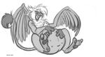  avian belly big_belly dutch eraclea gryphon hand_on_stomach holding_belly paws pregnant teats toe_curl 