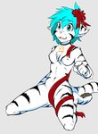  alternate_species anthro blue_eyes blue_hair breasts collar collar_of_keidranification collar_tag color_edit colored convenient_censorship crossgender digitigrade edit featureless_crotch feline female fur hair keidran kneeling mammal nervous nude pose ribbons solo striped_fur stripes sweat tiger tiger_trace tom_fischbach twokinds webcomic white_fur 