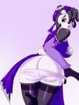  bear big_butt black_fur breasts butt chinese_clothing chinese_dress clothing dress female footwear fur hair high_heels legwear mammal mei-li open_mouth panda panties ryujisama shoes short_hair stockings underwear white_fur 