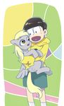  &lt;3 2016 abstract_background animated blinking blonde_hair blue_eyes blush brown_hair buryooooo clothed clothing crossover cute cutie_mark derp_eyes derpy_hooves_(mlp) duo equine eye_contact eyebrows eyelashes eyes_closed female friendship_is_magic fully_clothed hair holding_character hoodie hug human jyushimatsu legwear male mammal my_little_pony open_mouth osomatsu-san pegasus shorts smile socks tailwag tongue wings yellow_eyes 