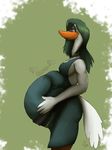  anthro avian belly bird clothed clothing digestion digital_media_(artwork) dress female fimp leslie_dipietro pred_quest samanthaweltzin simple_background smile swan vore 