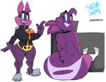  2017 alpha_channel anthro bat batgirl_(vimhomeless) big_breasts big_butt blush breasts butt clothing female green_eyes hi_res huge_butt legwear looking_back mammal mask sitting smile socks solo super_planet_dolan thick_thighs torn_clothing vimhomeless voluptuous wide_hips 