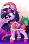  2017 candy candy_cane christmas clothing equine female feral food friendship_is_magic hair hat hi_res holidays horn long_hair madacon mammal my_little_pony santa_hat solo tongue tongue_out twilight_sparkle_(mlp) winged_unicorn wings 