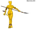  butt feline female lion mammal ms_paint native nude standing thefuckinoverlord view warrior 