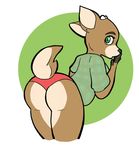  anthro butt cervine clothing deer donna female looking_at_viewer mammal notsafeforpika panties plaid solo underwear 
