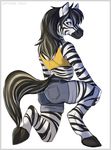  2013 anthro anyare biped black_fur black_hair black_hooves black_stripes black_tail blue_eyes border butt_pose clothed clothing crop_top denim_shorts digital_media_(artwork) equine full-length_portrait fur girly grey_border grey_bottomwear grey_clothing grey_shorts hair hand_on_knee hooves long_hair long_tail looking_at_viewer looking_back male mammal multicolored_fur multicolored_hair multicolored_tail on_one_knee portrait rear_view shirt shorts simple_background smile snout solo striped_fur stripes stripes_(character) two_tone_fur two_tone_hair two_tone_tail underhoof white_background white_fur white_hair white_tail yellow_clothing yellow_shirt yellow_topwear zebra 