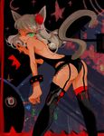  2014 animal_humanoid bracelet butt cat_humanoid clothing digital_media_(artwork) feline female garter_belt garter_straps green_eyes grey_hair hair holster humanoid jewelry legwear leotard long_hair looking_at_viewer mammal rye-beer solo thigh_highs 