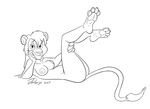  4_toes anthro breasts butt cat claws digital_media_(artwork) feet feline female foot_focus hair jerberjer lion mammal nude pawpads paws racheltheseeker simple_background soles solo toe_claws toes 