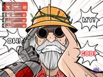  absurdres beard christmas_lights commentary crossover english facial_hair frank_araya goggles hardhat helmet highres jojo_no_kimyou_na_bouken joseph_joestar male_focus mustache prosthesis prosthetic_arm stardust_crusaders team_fortress_2 the_engineer 